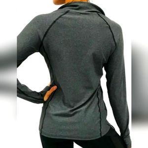 Bend Women's Gray/Red Stretch Quarter Zip Athletic Workout Pullover Size 2XL NWT